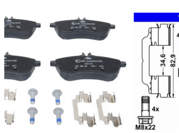 ATE PowerDisc BREMSSCHEIBEN+BELÄGE VORNE passend für MERCEDES E-KLASSE W212 C207
